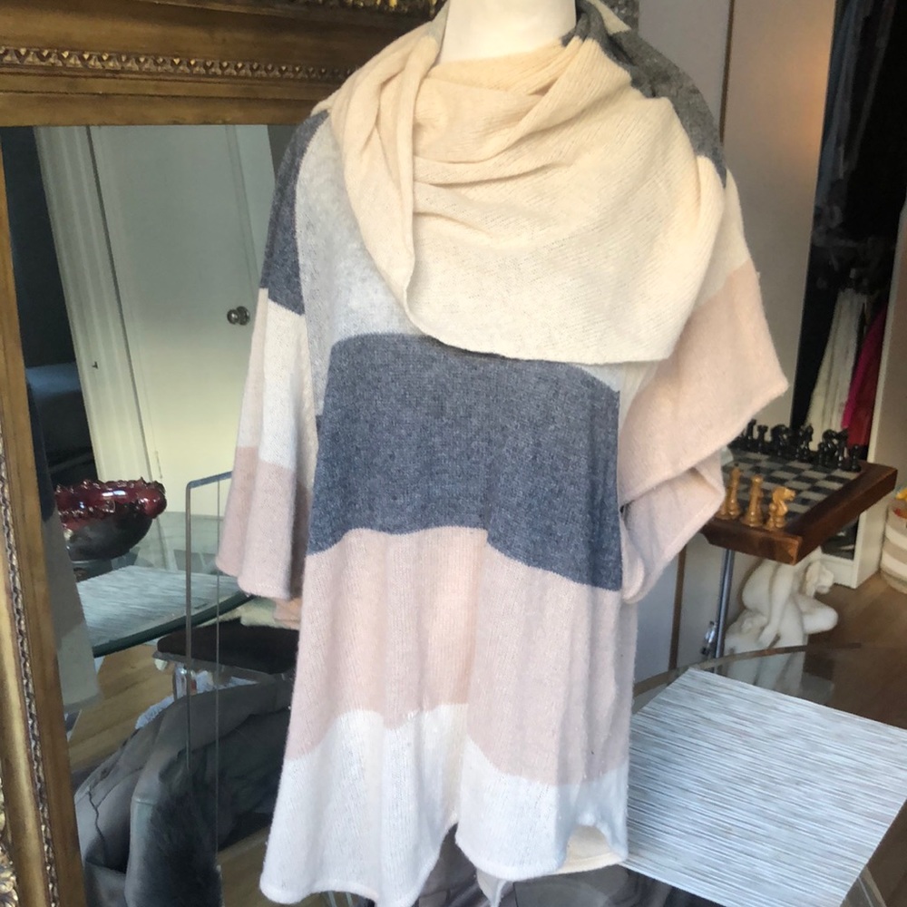 Joie cashmere wool blend poncho multicolor size small